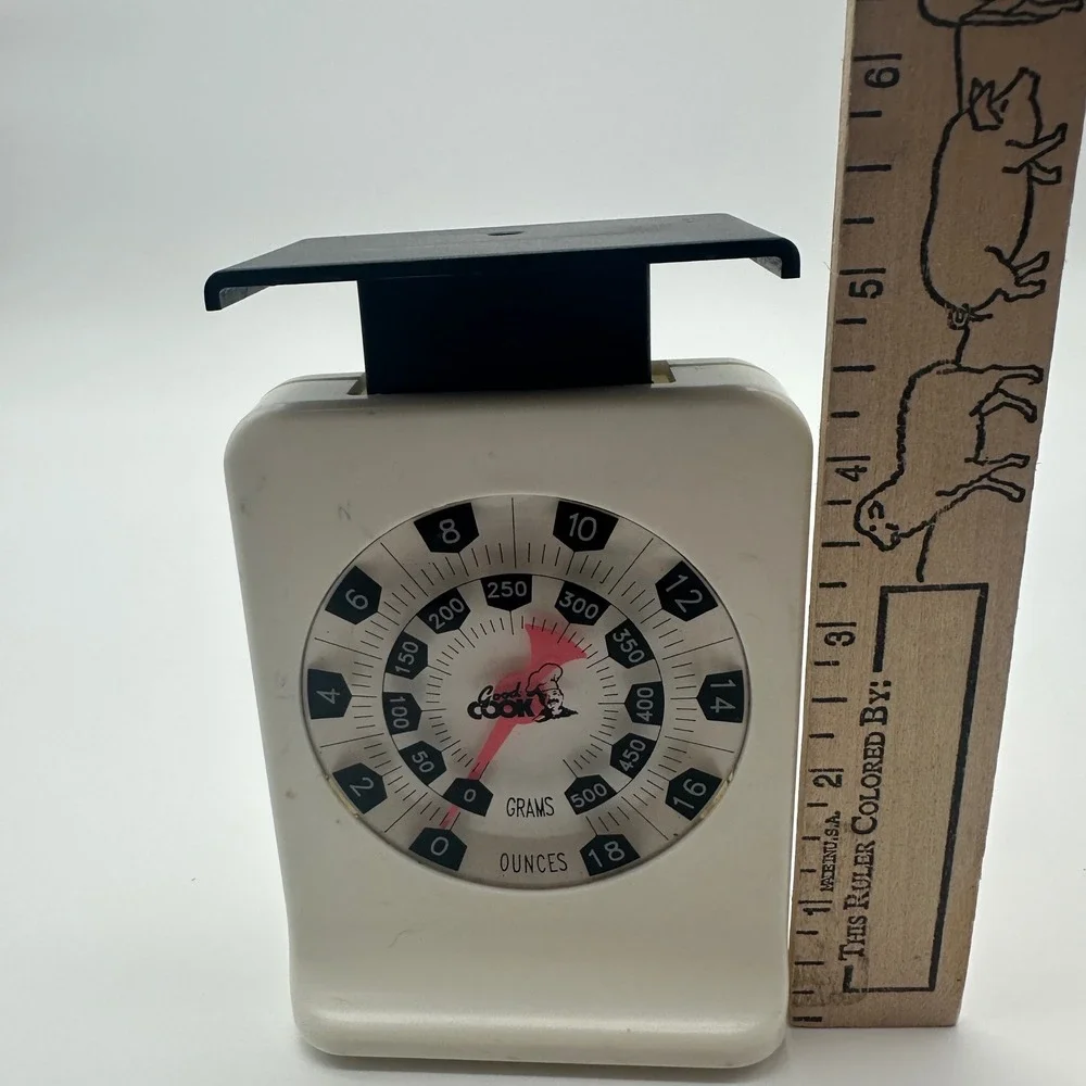 Good Cook Mechanical Kitchen Scale White Analog 18oz 500g Manual Adjustment